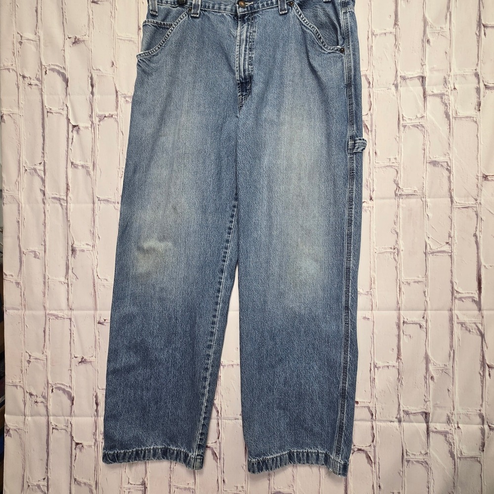 VTG Y2K Levi Strauss Signature Carpenter Jeans Blue Denim Workwear Mens 38x32